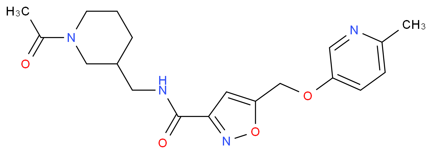 N-[(1-acetylpiperidin-3-yl)methyl]-5-{[(6-methylpyridin-3-yl)oxy]methyl}isoxazole-3-carboxamide_Molecular_structure_CAS_)
