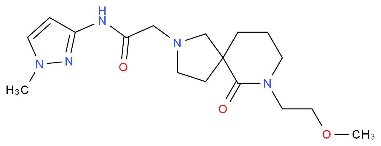 2-[7-(2-methoxyethyl)-6-oxo-2,7-diazaspiro[4.5]dec-2-yl]-N-(1-methyl-1H-pyrazol-3-yl)acetamide_Molecular_structure_CAS_)