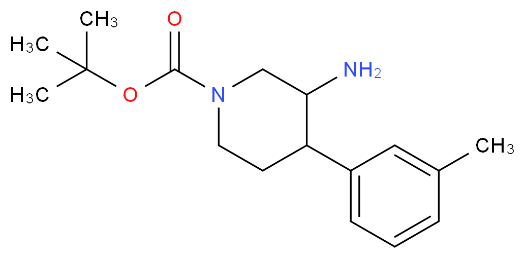 tert-butyl 3-amino-4-(3-methylphenyl)piperidine-1-carboxylate_Molecular_structure_CAS_)