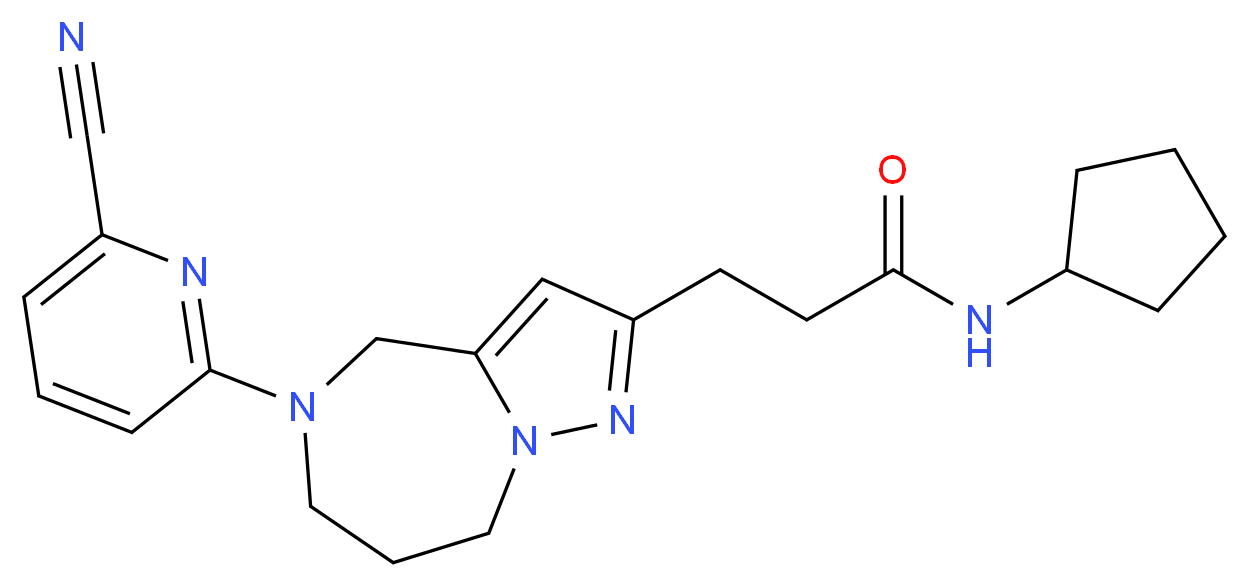 3-[5-(6-cyano-2-pyridinyl)-5,6,7,8-tetrahydro-4H-pyrazolo[1,5-a][1,4]diazepin-2-yl]-N-cyclopentylpropanamide_Molecular_structure_CAS_)