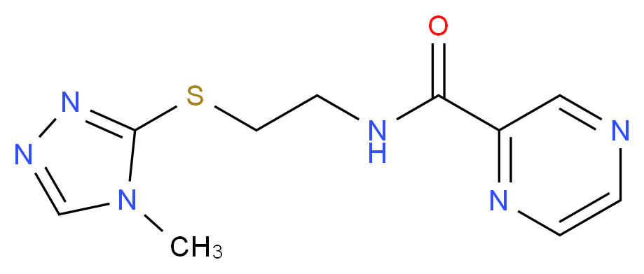 N-{2-[(4-methyl-4H-1,2,4-triazol-3-yl)thio]ethyl}pyrazine-2-carboxamide_Molecular_structure_CAS_)