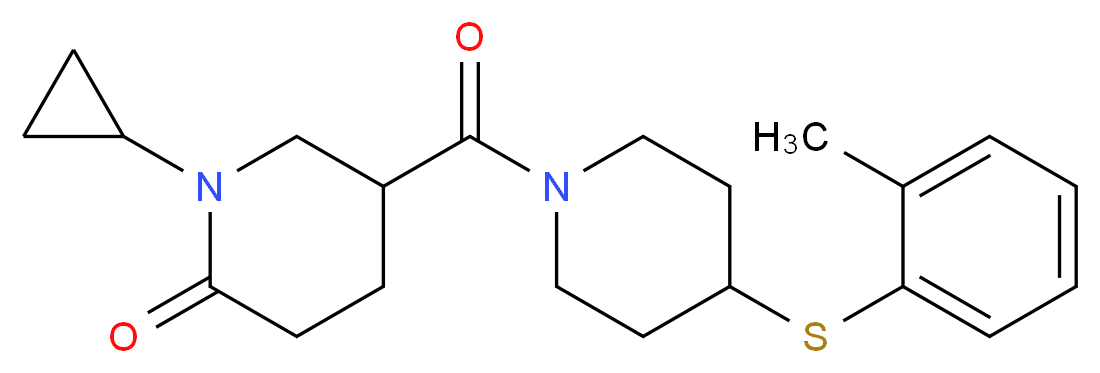 1-cyclopropyl-5-({4-[(2-methylphenyl)thio]-1-piperidinyl}carbonyl)-2-piperidinone_Molecular_structure_CAS_)