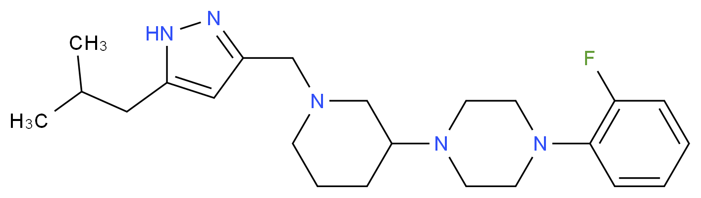 1-(2-fluorophenyl)-4-{1-[(5-isobutyl-1H-pyrazol-3-yl)methyl]-3-piperidinyl}piperazine_Molecular_structure_CAS_)