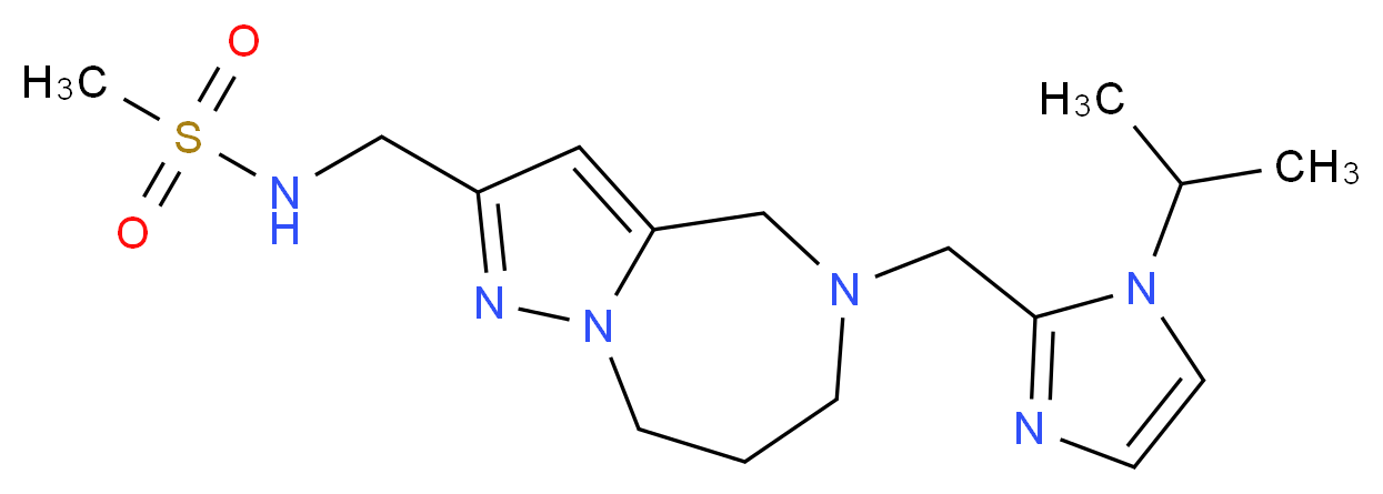 N-({5-[(1-isopropyl-1H-imidazol-2-yl)methyl]-5,6,7,8-tetrahydro-4H-pyrazolo[1,5-a][1,4]diazepin-2-yl}methyl)methanesulfonamide_Molecular_structure_CAS_)