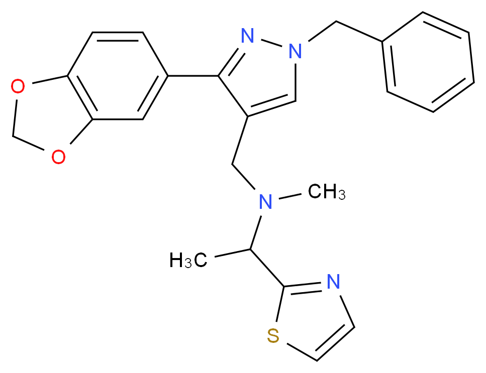 N-{[3-(1,3-benzodioxol-5-yl)-1-benzyl-1H-pyrazol-4-yl]methyl}-N-methyl-1-(1,3-thiazol-2-yl)ethanamine_Molecular_structure_CAS_)