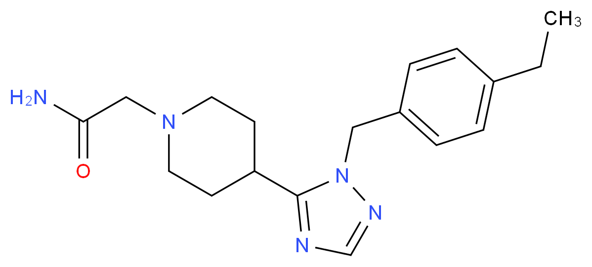 2-{4-[1-(4-ethylbenzyl)-1H-1,2,4-triazol-5-yl]piperidin-1-yl}acetamide_Molecular_structure_CAS_)