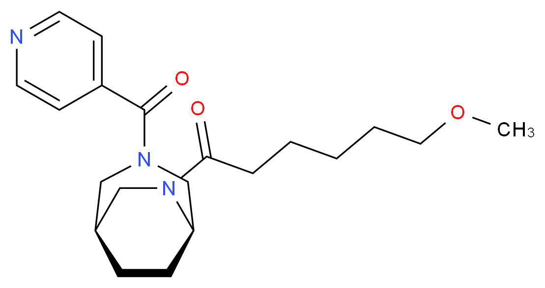 (1S*,5R*)-3-isonicotinoyl-6-(6-methoxyhexanoyl)-3,6-diazabicyclo[3.2.2]nonane_Molecular_structure_CAS_)