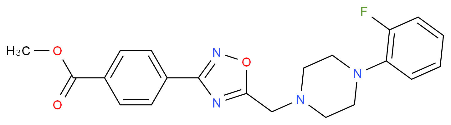 methyl 4-(5-{[4-(2-fluorophenyl)-1-piperazinyl]methyl}-1,2,4-oxadiazol-3-yl)benzoate_Molecular_structure_CAS_)