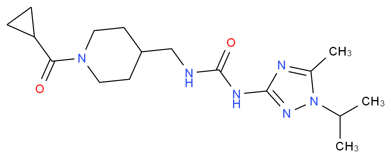 N-{[1-(cyclopropylcarbonyl)piperidin-4-yl]methyl}-N'-(1-isopropyl-5-methyl-1H-1,2,4-triazol-3-yl)urea_Molecular_structure_CAS_)