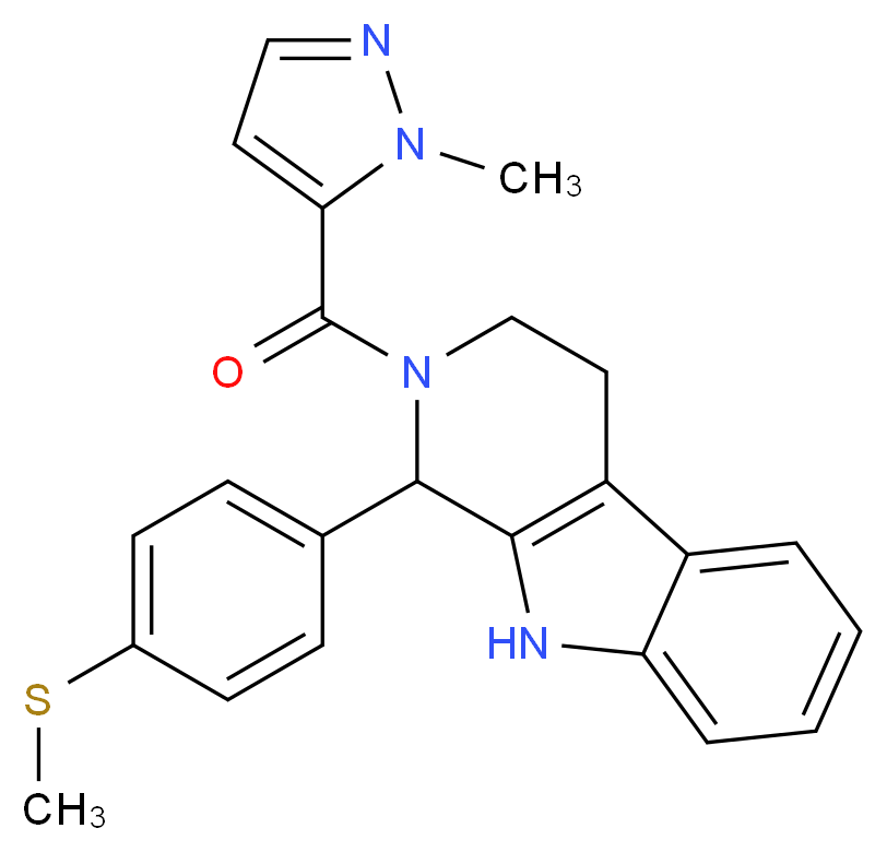 2-[(1-methyl-1H-pyrazol-5-yl)carbonyl]-1-[4-(methylthio)phenyl]-2,3,4,9-tetrahydro-1H-beta-carboline_Molecular_structure_CAS_)