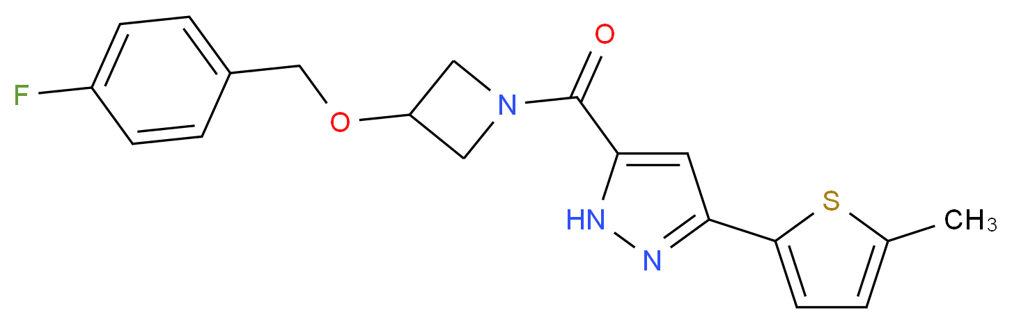 5-({3-[(4-fluorobenzyl)oxy]-1-azetidinyl}carbonyl)-3-(5-methyl-2-thienyl)-1H-pyrazole_Molecular_structure_CAS_)