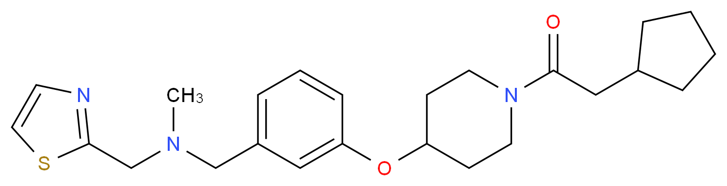 (3-{[1-(cyclopentylacetyl)-4-piperidinyl]oxy}benzyl)methyl(1,3-thiazol-2-ylmethyl)amine_Molecular_structure_CAS_)