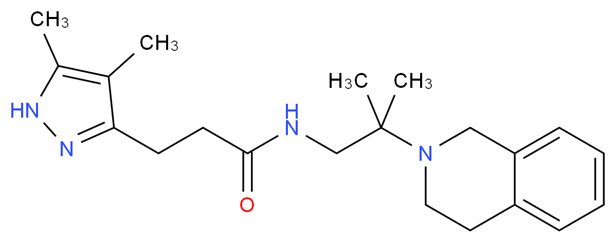 N-[2-(3,4-dihydroisoquinolin-2(1H)-yl)-2-methylpropyl]-3-(4,5-dimethyl-1H-pyrazol-3-yl)propanamide_Molecular_structure_CAS_)