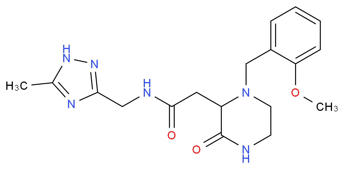 2-[1-(2-methoxybenzyl)-3-oxo-2-piperazinyl]-N-[(5-methyl-1H-1,2,4-triazol-3-yl)methyl]acetamide_Molecular_structure_CAS_)