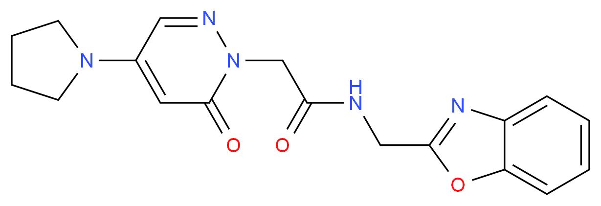 N-(1,3-benzoxazol-2-ylmethyl)-2-[6-oxo-4-(1-pyrrolidinyl)-1(6H)-pyridazinyl]acetamide_Molecular_structure_CAS_)