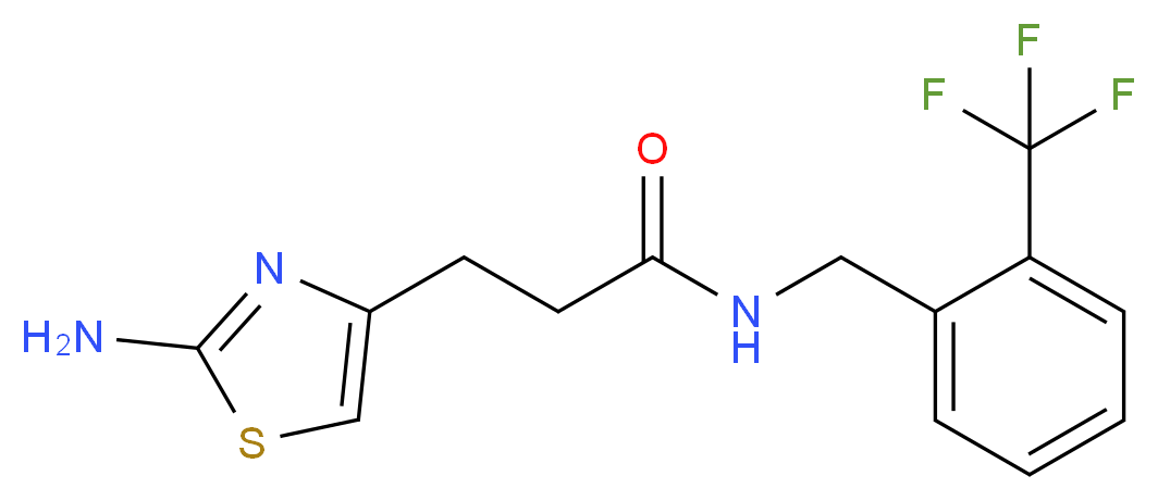 3-(2-amino-1,3-thiazol-4-yl)-N-[2-(trifluoromethyl)benzyl]propanamide_Molecular_structure_CAS_)