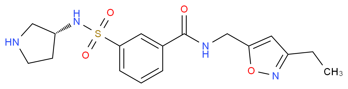 N-[(3-ethylisoxazol-5-yl)methyl]-3-{[(3R)-pyrrolidin-3-ylamino]sulfonyl}benzamide_Molecular_structure_CAS_)
