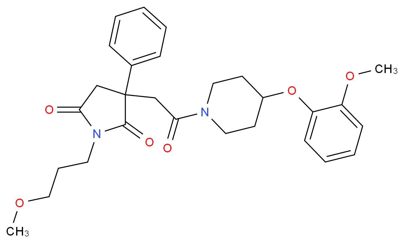 3-{2-[4-(2-methoxyphenoxy)-1-piperidinyl]-2-oxoethyl}-1-(3-methoxypropyl)-3-phenyl-2,5-pyrrolidinedione_Molecular_structure_CAS_)
