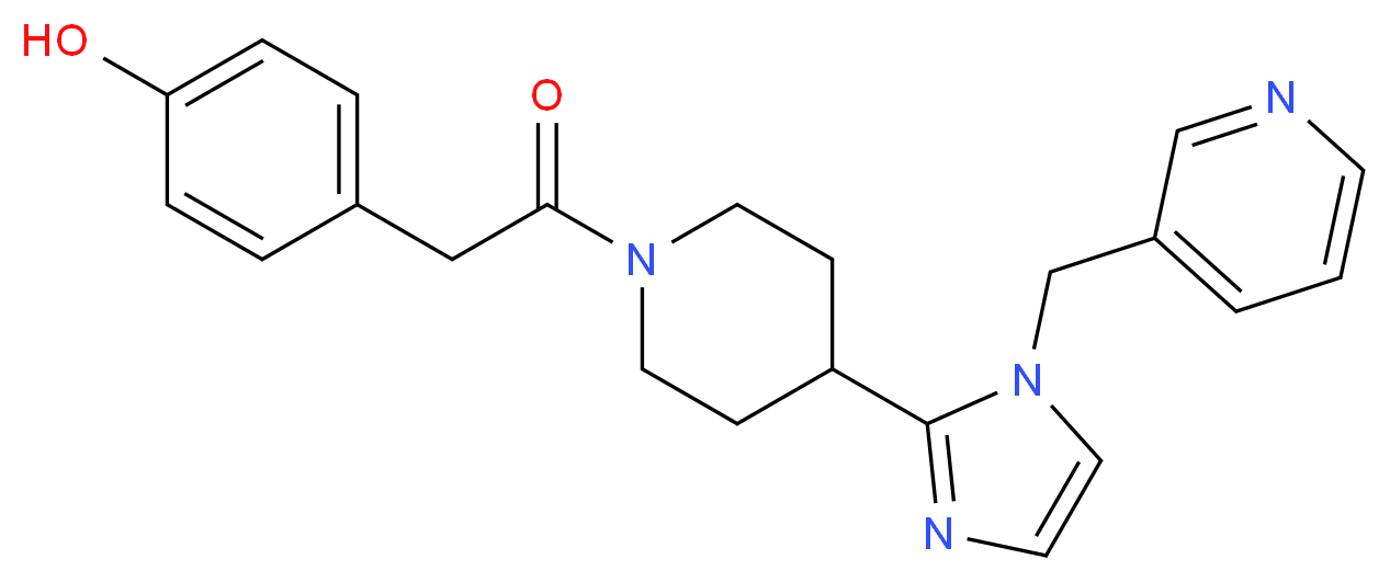 4-(2-oxo-2-{4-[1-(3-pyridinylmethyl)-1H-imidazol-2-yl]-1-piperidinyl}ethyl)phenol_Molecular_structure_CAS_)