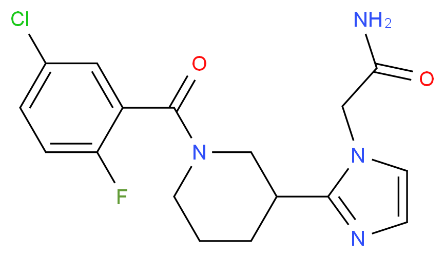 2-{2-[1-(5-chloro-2-fluorobenzoyl)piperidin-3-yl]-1H-imidazol-1-yl}acetamide_Molecular_structure_CAS_)