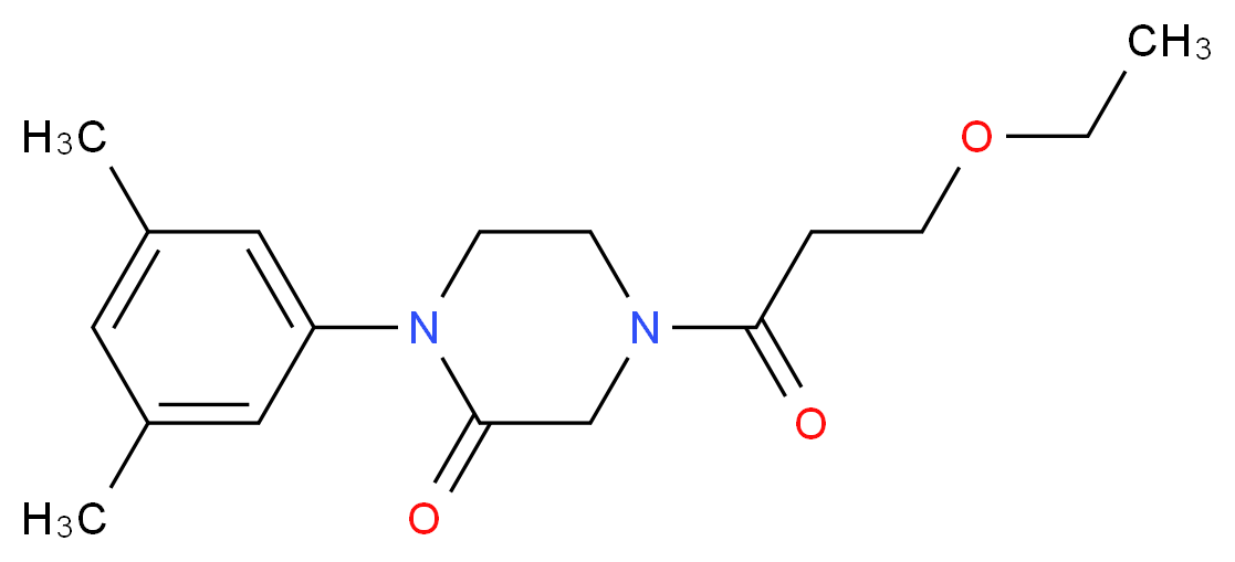 1-(3,5-dimethylphenyl)-4-(3-ethoxypropanoyl)-2-piperazinone_Molecular_structure_CAS_)