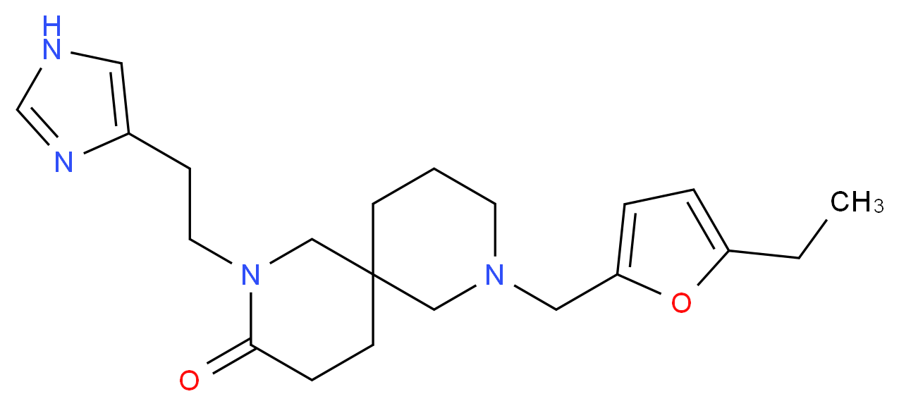 8-[(5-ethyl-2-furyl)methyl]-2-[2-(1H-imidazol-4-yl)ethyl]-2,8-diazaspiro[5.5]undecan-3-one_Molecular_structure_CAS_)