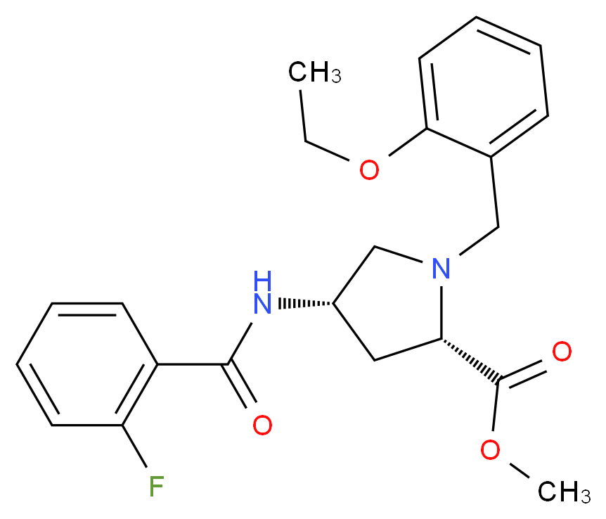 methyl (4S)-1-(2-ethoxybenzyl)-4-[(2-fluorobenzoyl)amino]-L-prolinate_Molecular_structure_CAS_)