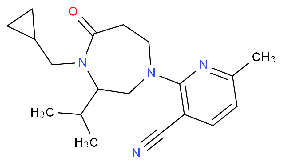 2-[4-(cyclopropylmethyl)-3-isopropyl-5-oxo-1,4-diazepan-1-yl]-6-methylnicotinonitrile_Molecular_structure_CAS_)