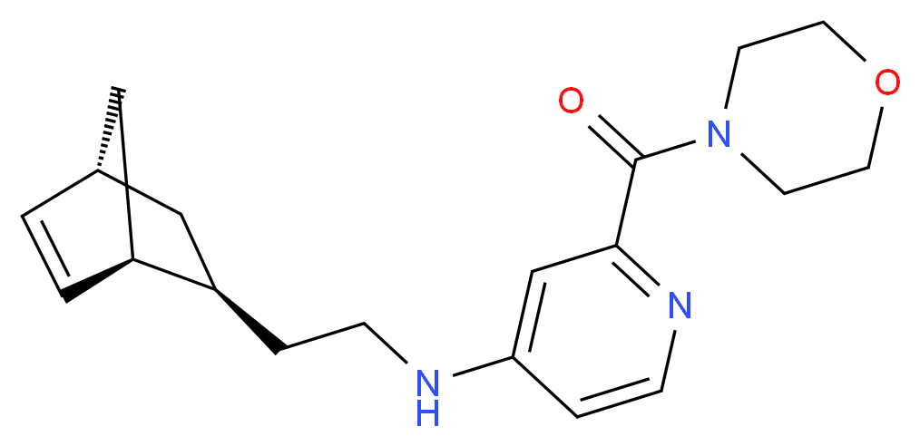N-{2-[(1S*,2S*,4S*)-bicyclo[2.2.1]hept-5-en-2-yl]ethyl}-2-(4-morpholinylcarbonyl)-4-pyridinamine_Molecular_structure_CAS_)