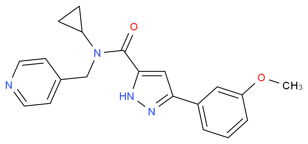 N-cyclopropyl-3-(3-methoxyphenyl)-N-(4-pyridinylmethyl)-1H-pyrazole-5-carboxamide_Molecular_structure_CAS_)