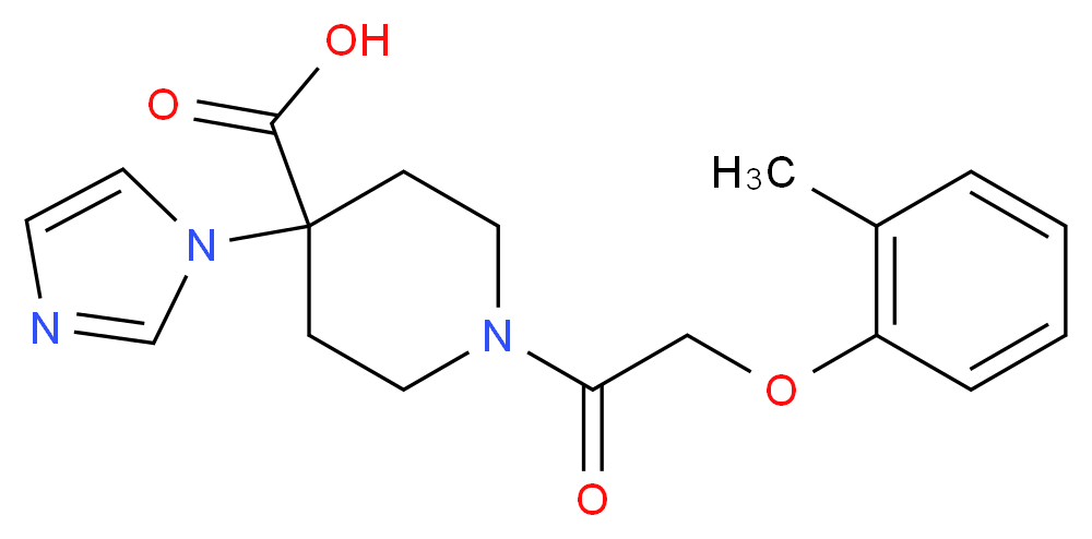 4-(1H-imidazol-1-yl)-1-[(2-methylphenoxy)acetyl]piperidine-4-carboxylic acid_Molecular_structure_CAS_)