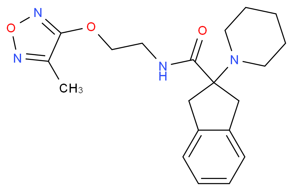 N-{2-[(4-methyl-1,2,5-oxadiazol-3-yl)oxy]ethyl}-2-(1-piperidinyl)-2-indanecarboxamide_Molecular_structure_CAS_)