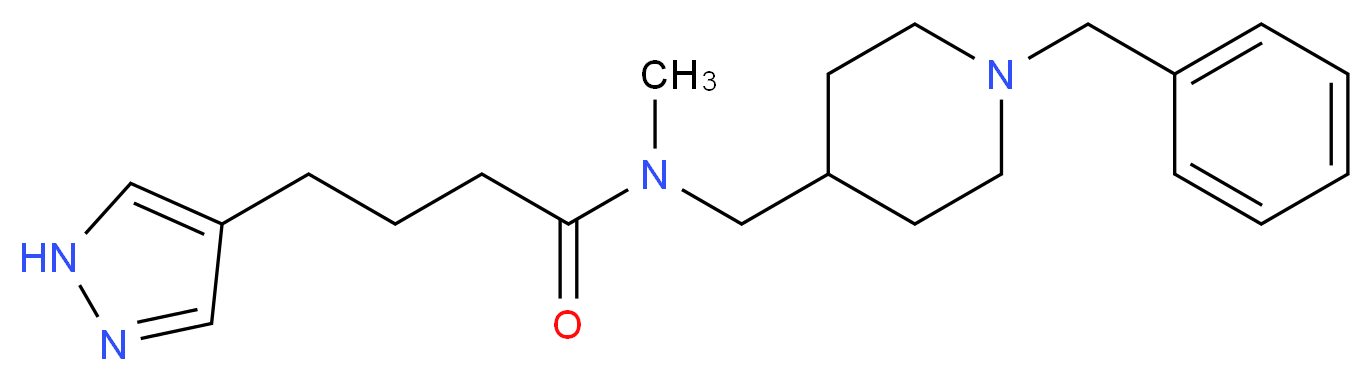 N-[(1-benzyl-4-piperidinyl)methyl]-N-methyl-4-(1H-pyrazol-4-yl)butanamide_Molecular_structure_CAS_)