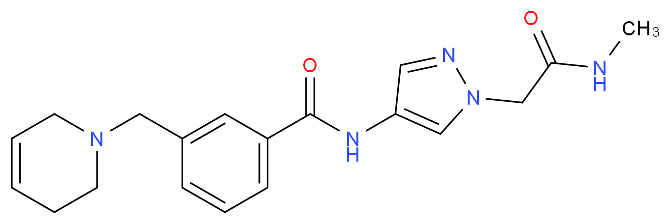 3-(3,6-dihydropyridin-1(2H)-ylmethyl)-N-{1-[2-(methylamino)-2-oxoethyl]-1H-pyrazol-4-yl}benzamide_Molecular_structure_CAS_)