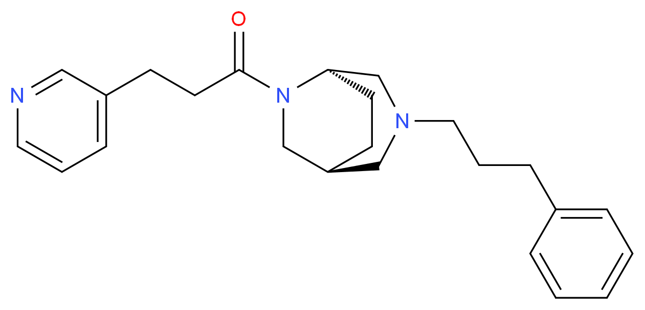 (1S*,5R*)-3-(3-phenylpropyl)-6-(3-pyridin-3-ylpropanoyl)-3,6-diazabicyclo[3.2.2]nonane_Molecular_structure_CAS_)