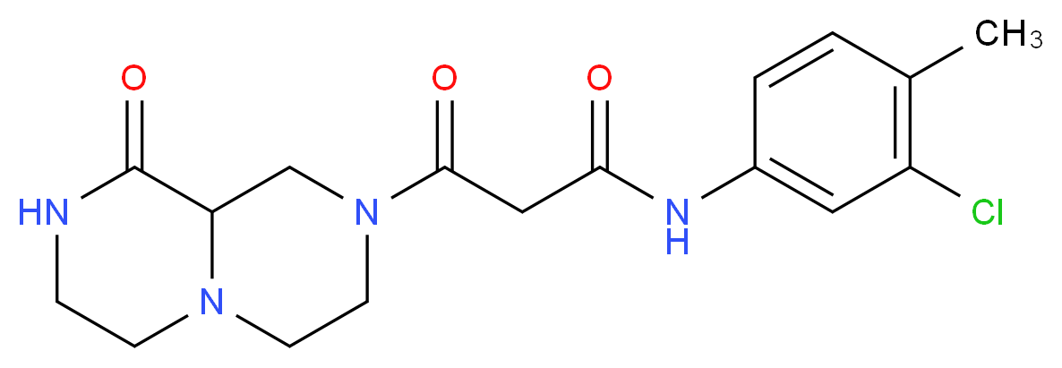 N-(3-chloro-4-methylphenyl)-3-oxo-3-(9-oxooctahydro-2H-pyrazino[1,2-a]pyrazin-2-yl)propanamide_Molecular_structure_CAS_)