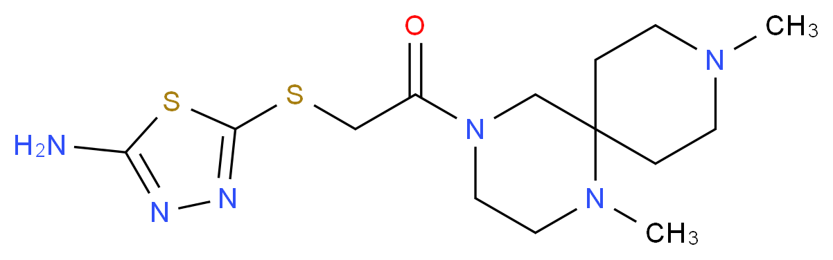 5-{[2-(1,9-dimethyl-1,4,9-triazaspiro[5.5]undec-4-yl)-2-oxoethyl]thio}-1,3,4-thiadiazol-2-amine_Molecular_structure_CAS_)