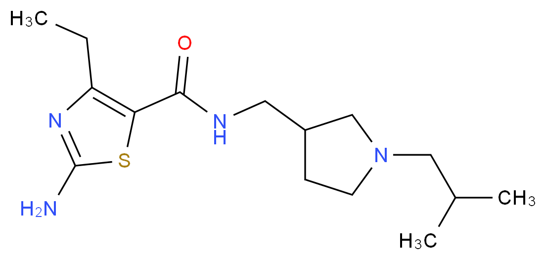 2-amino-4-ethyl-N-[(1-isobutylpyrrolidin-3-yl)methyl]-1,3-thiazole-5-carboxamide_Molecular_structure_CAS_)