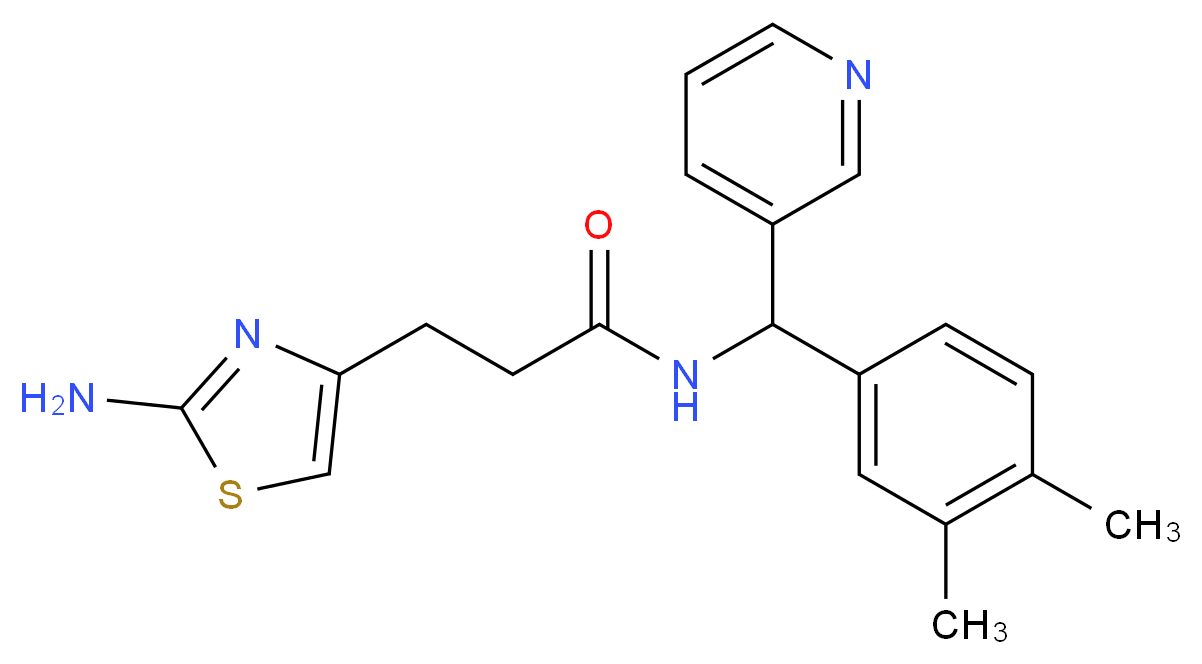 3-(2-amino-1,3-thiazol-4-yl)-N-[(3,4-dimethylphenyl)(pyridin-3-yl)methyl]propanamide_Molecular_structure_CAS_)