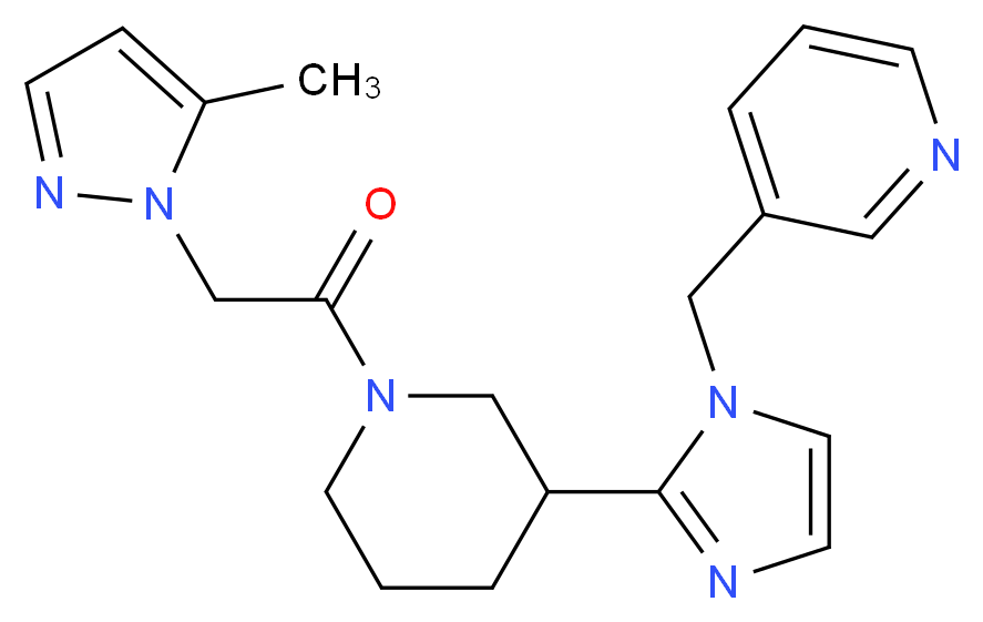 3-[(2-{1-[(5-methyl-1H-pyrazol-1-yl)acetyl]-3-piperidinyl}-1H-imidazol-1-yl)methyl]pyridine_Molecular_structure_CAS_)