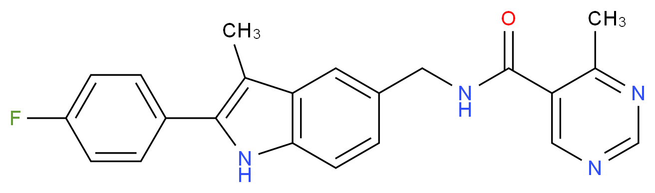 N-{[2-(4-fluorophenyl)-3-methyl-1H-indol-5-yl]methyl}-4-methylpyrimidine-5-carboxamide_Molecular_structure_CAS_)