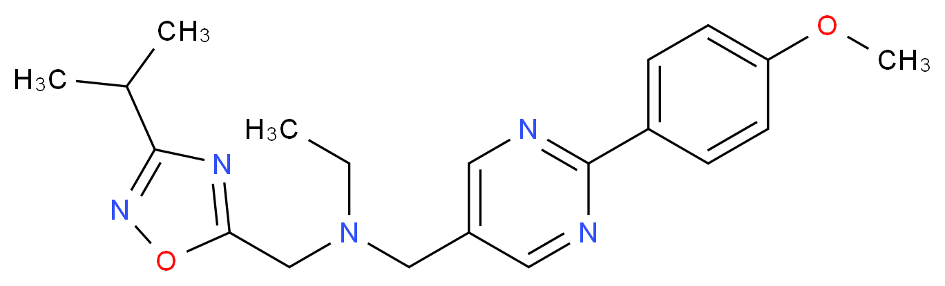 N-[(3-isopropyl-1,2,4-oxadiazol-5-yl)methyl]-N-{[2-(4-methoxyphenyl)pyrimidin-5-yl]methyl}ethanamine_Molecular_structure_CAS_)