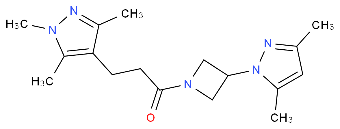 4-{3-[3-(3,5-dimethyl-1H-pyrazol-1-yl)azetidin-1-yl]-3-oxopropyl}-1,3,5-trimethyl-1H-pyrazole_Molecular_structure_CAS_)