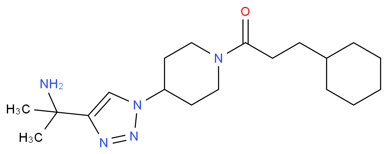 (1-{1-[1-(3-cyclohexylpropanoyl)piperidin-4-yl]-1H-1,2,3-triazol-4-yl}-1-methylethyl)amine_Molecular_structure_CAS_)