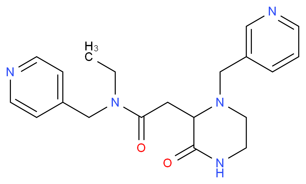 N-ethyl-2-[3-oxo-1-(3-pyridinylmethyl)-2-piperazinyl]-N-(4-pyridinylmethyl)acetamide_Molecular_structure_CAS_)