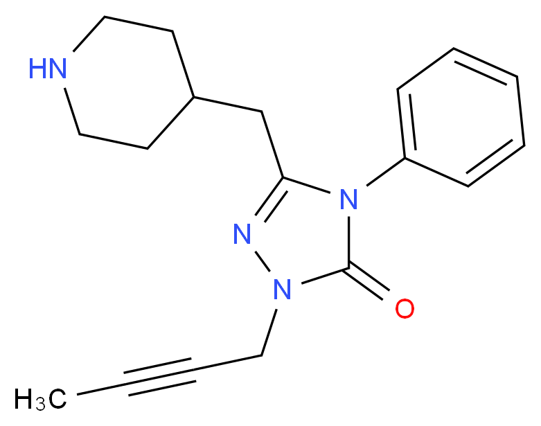 2-but-2-yn-1-yl-4-phenyl-5-(piperidin-4-ylmethyl)-2,4-dihydro-3H-1,2,4-triazol-3-one_Molecular_structure_CAS_)