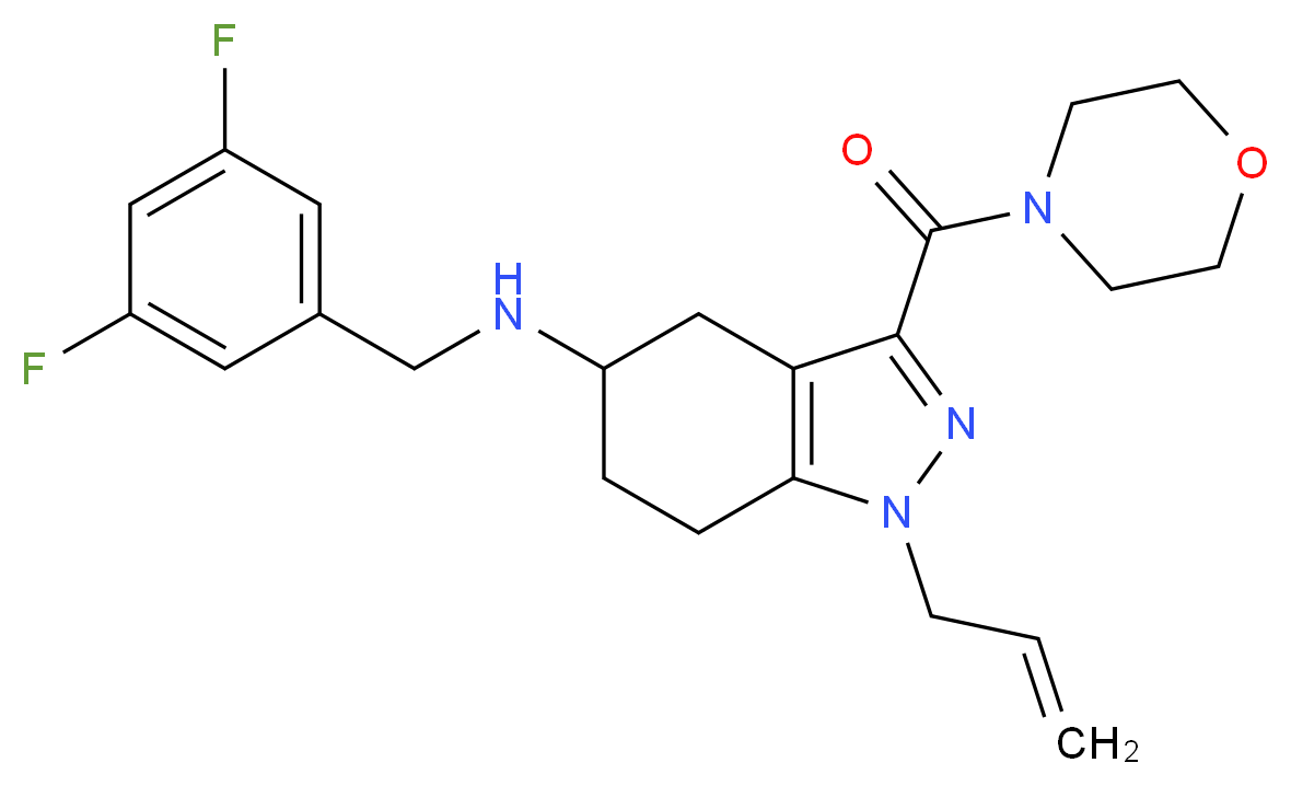 1-allyl-N-(3,5-difluorobenzyl)-3-(4-morpholinylcarbonyl)-4,5,6,7-tetrahydro-1H-indazol-5-amine_Molecular_structure_CAS_)