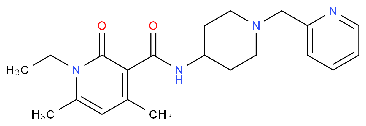 1-ethyl-4,6-dimethyl-2-oxo-N-[1-(pyridin-2-ylmethyl)piperidin-4-yl]-1,2-dihydropyridine-3-carboxamide_Molecular_structure_CAS_)