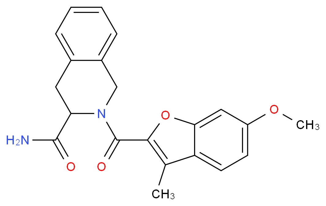 2-[(6-methoxy-3-methyl-1-benzofuran-2-yl)carbonyl]-1,2,3,4-tetrahydro-3-isoquinolinecarboxamide_Molecular_structure_CAS_)