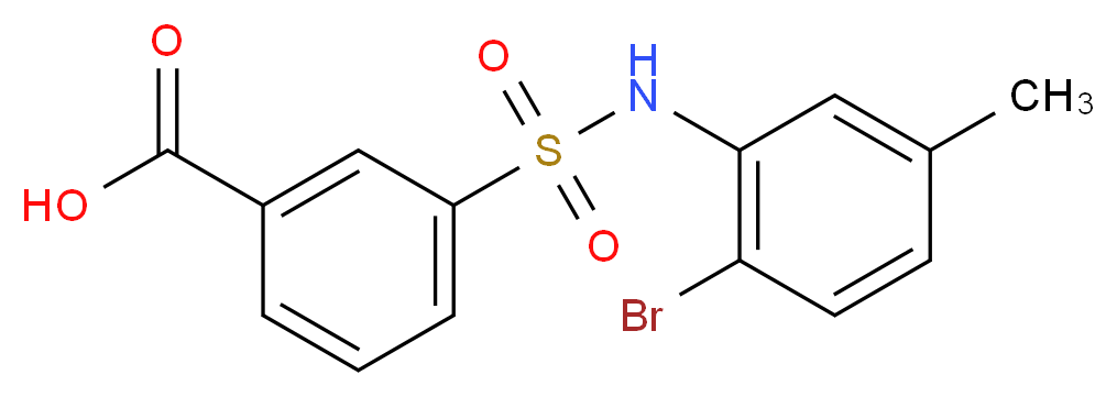 3-(2-Bromo-5-methyl-phenylsulfamoyl)-benzoic acid_Molecular_structure_CAS_)